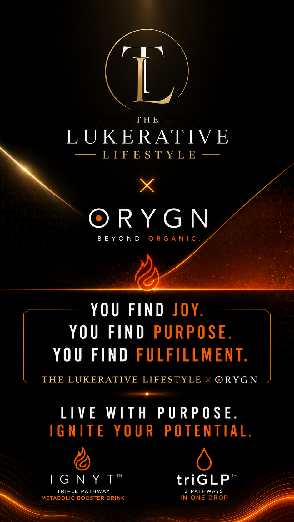 The Lukerative Lifestyle x ORYGN collaboration featuring IGNYT and triGLP